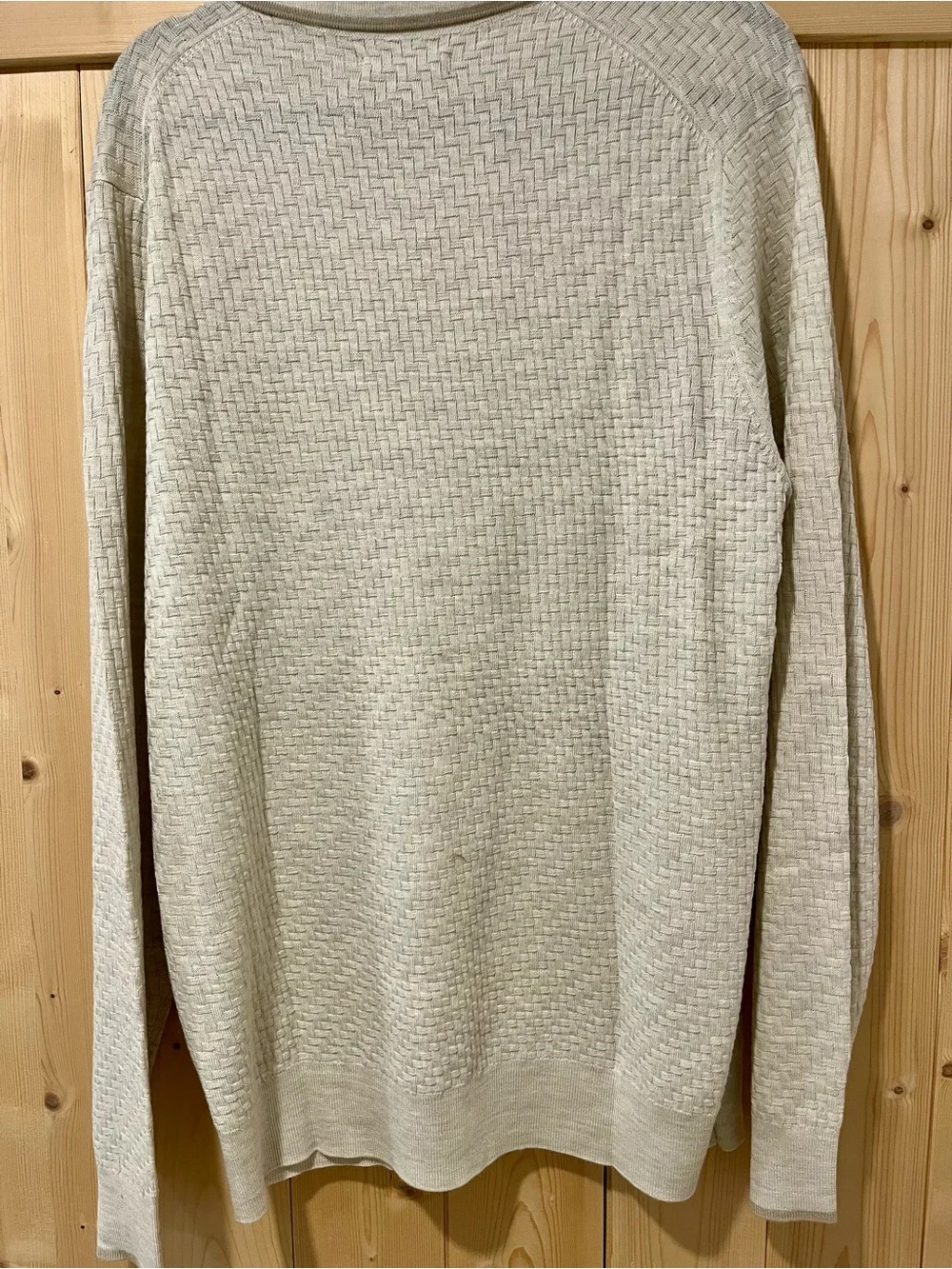 Apt. 9 Men's Cream Textured Long-Sleeve Polo Shirt - Picture 8 of 10
